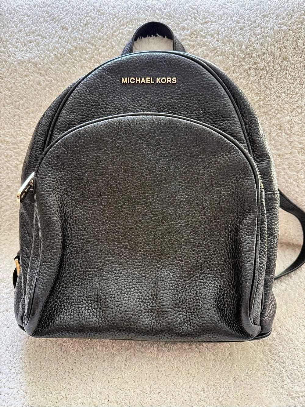 Michael Kors Rhea Medium Pebbled Leather Backpack Black